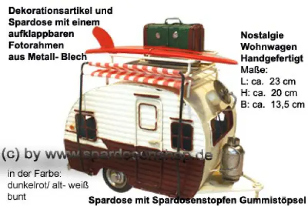 Nostalgie Wohnwagen dunkelrot B Nostalgie Wohnwagen dunkelrot B